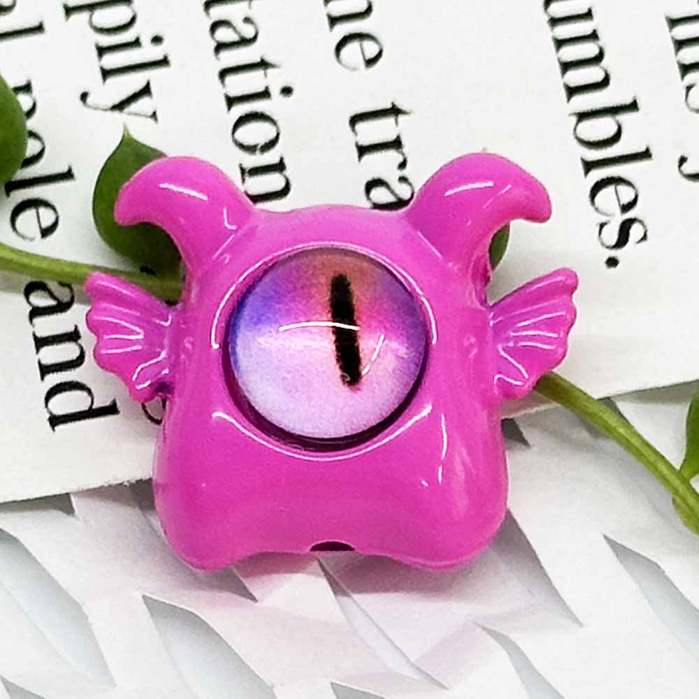 Fiasrel 10pcs Alloy Painted Metal Fashion Beadss Small Cyclops Charms Beads for DIY Jewelry Making