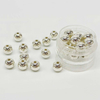 Fiasrel 6/8/10mm 100pcs/bag Silver Plated Big Hole Round Beads for Jewelry Making