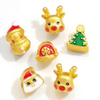 Fiasrel 6pcs Christmas Deer Tree Snowman Hat Beads Christmas Beads for Decorative DIY Jewelry Crafts Making Accessory