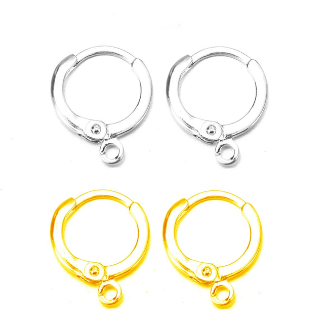 Fiasrel 10pcs/lot 18K Gold Ear wire brass lever back Earring Hooks Clasp for DIY Jewelry Earring Making Findings Supplies