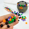 Fiasrel 50/100/200 Mixed Color Halloween Acrylic Pony Beads for DIY Jewelry Bracelets Necklaces Earrings Hair Braids Dreadlocks Festive Decorations