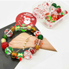 Fiasrel Festive Christmas Glass Beads Set Hand-Painted Enamel Bead Snowman Snowflakes Christmas Santa Hat Christmas Stocking Christmas Beads for DIY Jewelry Making Craft Supplies