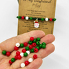 Fiasrel Merry Christmas Bead Kit - Red Green White Barrel Beads for DIY Jewelry Hair Accessories Holiday Decor Craft Supplies