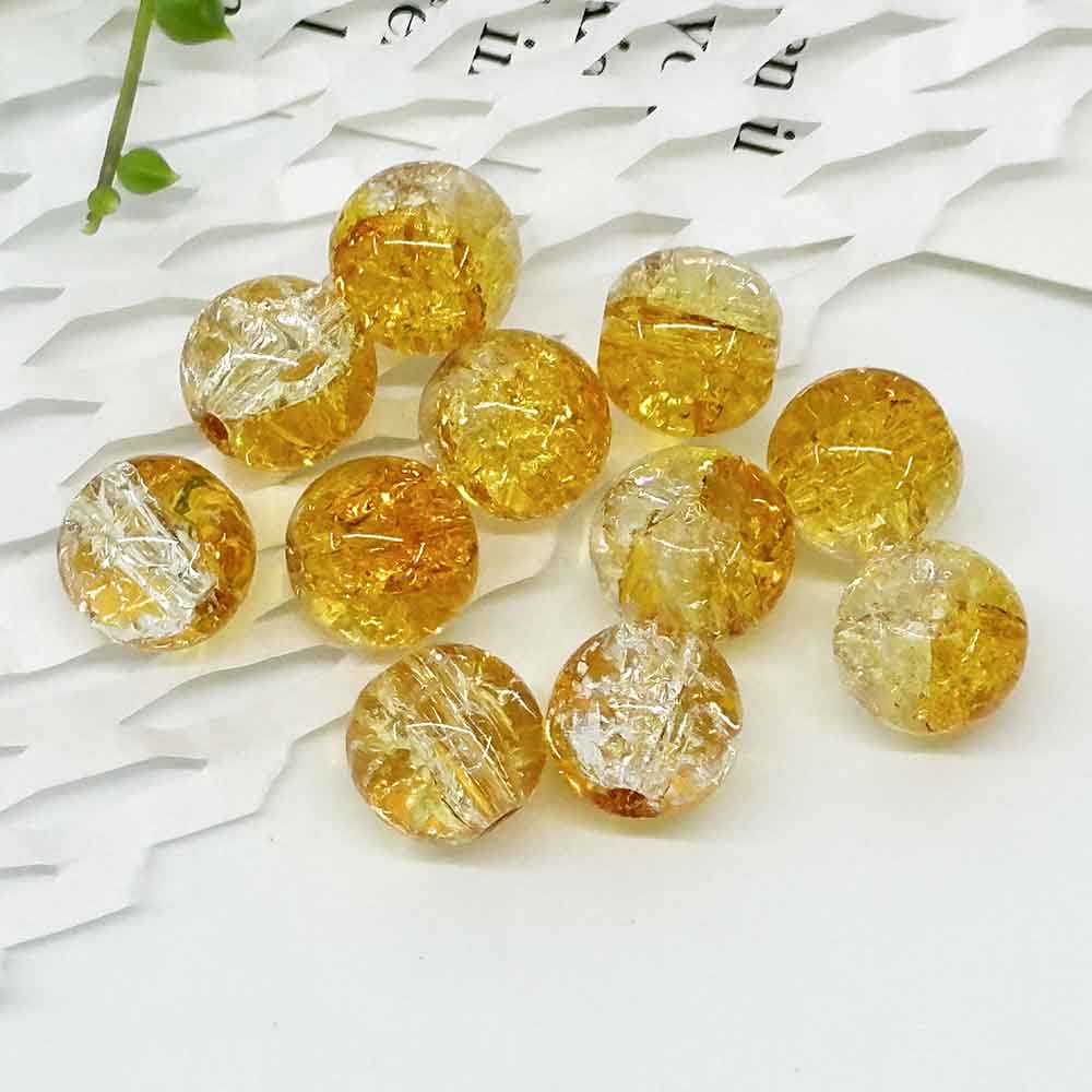 Fiasrel 10mm 10pcs Handmade DIY Bracelet Beads Jewelry Making Crackle Glass Beads