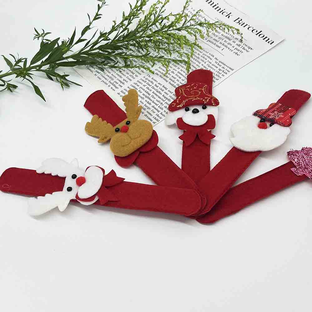 Fiasrel 6pcs Festive Christmas Slap Bracelets for Holiday Parties Family Gifts Christmas Gift Wholesale Decoration