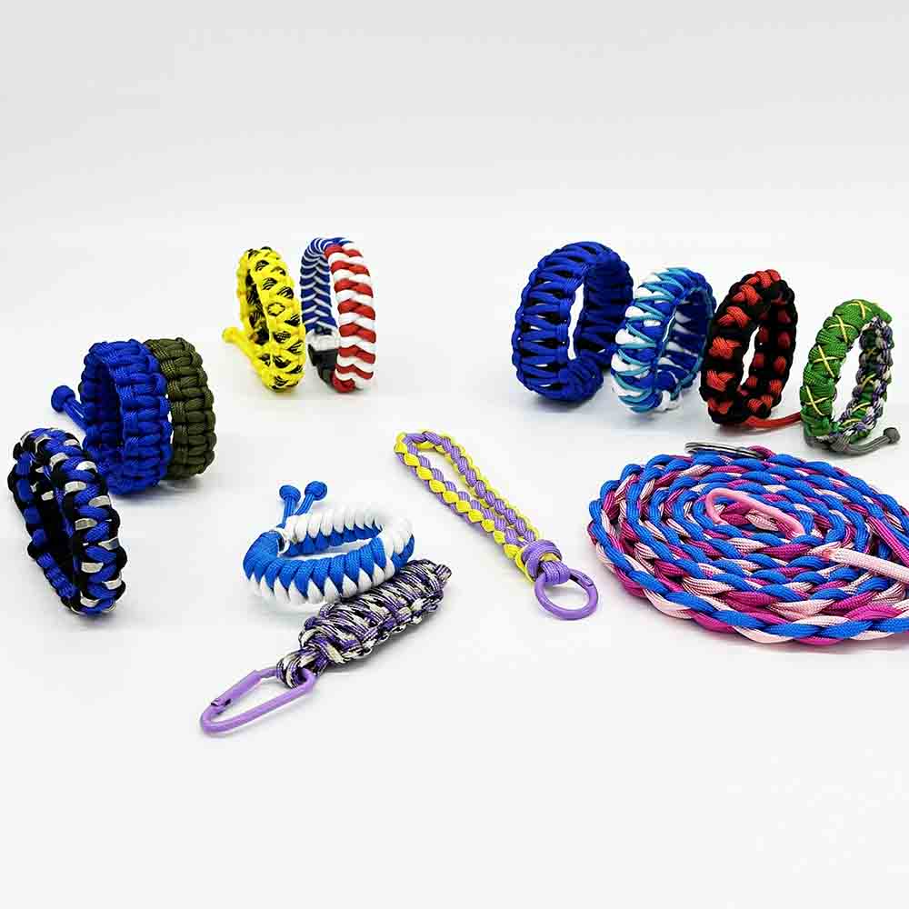 Fiasrel Multicolor 4mm 7-Core Paracord Rope for Crafts DIY Jewelry Necklaces Bracelets - Polyester Fiber, 122lb Tensile Strength