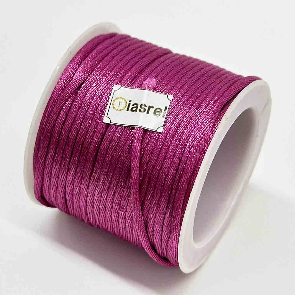 Fiasrel 1Set 45rolls Macrame Rattail Chinese Knot Making Cords Nylon Braided String Threads Satin Cord for DIY Jewelry Crafts