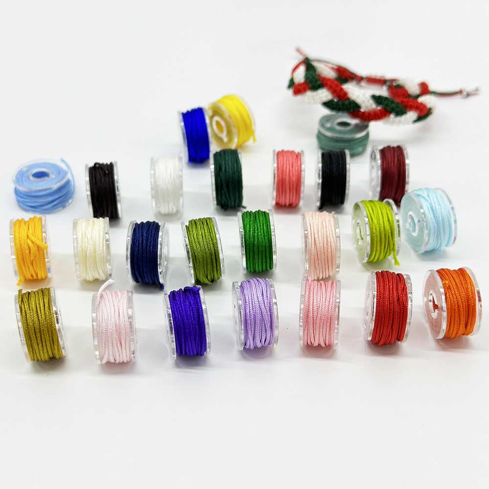Fiasrel No.72 0.8mm 25 Mixed Colors Nylon Chinese Knot Macrame Cord Rope Non-elastic Jade Thread for DIY Jewelry Making Handmade Bracelets Necklaces Jewelry Accessories