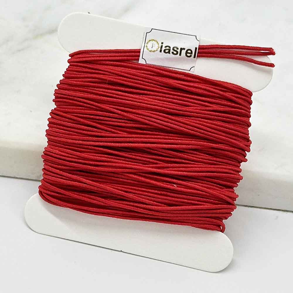 Fiasrel 1mm 24yards Braided Elastic Cord Beading Threads Stretch String Fabric Crafting Cords for Jewelry Making