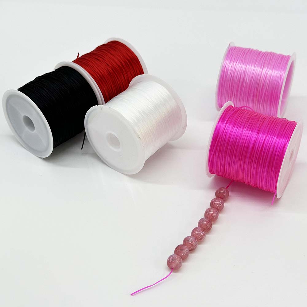 Fiasrel 32Yards/Roll 0.8mm 5Rolls Colorful Elastic Cord Beading Threads Stretched String Elastic String for Jewelry Making Supply DIY Necklace Bracelet