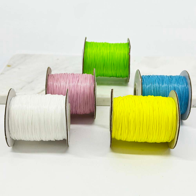 Fiasrel 5Rolls 850 Yards Black 0.5mm/0.8mm/1.0mm/1.5mm Waxed Cord for Jewelry Making DIY Bracelet Necklace String Handmade Craft Supplies