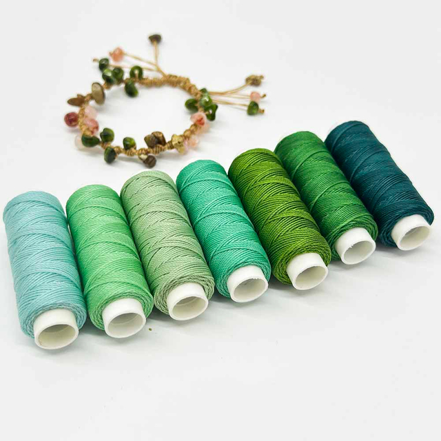 Fiasrel 1set 7pcs 0.55mm Waxed Polyester Cord Set DIY Leather Sewing Thread for Jewelry Making