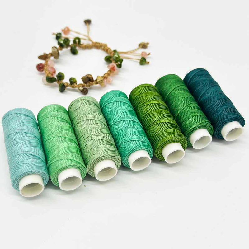 Fiasrel 1set 7pcs 0.55mm Waxed Polyester Cord Set DIY Leather Sewing Thread for Jewelry Making