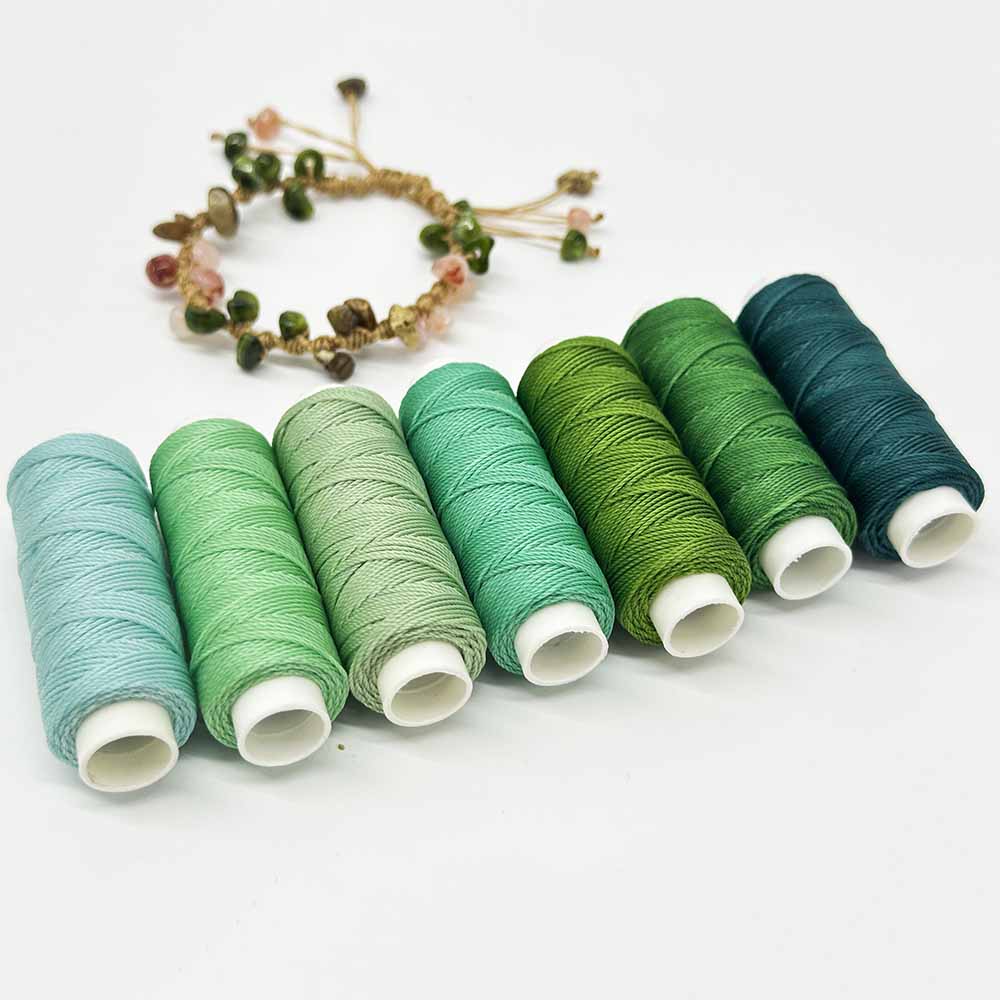 Fiasrel 1set 7pcs 0.55mm Waxed Polyester Cord Set DIY Leather Sewing Thread for Jewelry Making