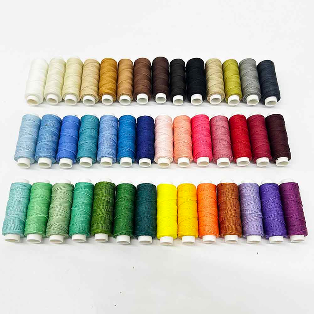 Fiasrel 1set 42pcs Different Color Round Waxed Cord Thread Polyester Sewing Thread for DIY Jewelry Making