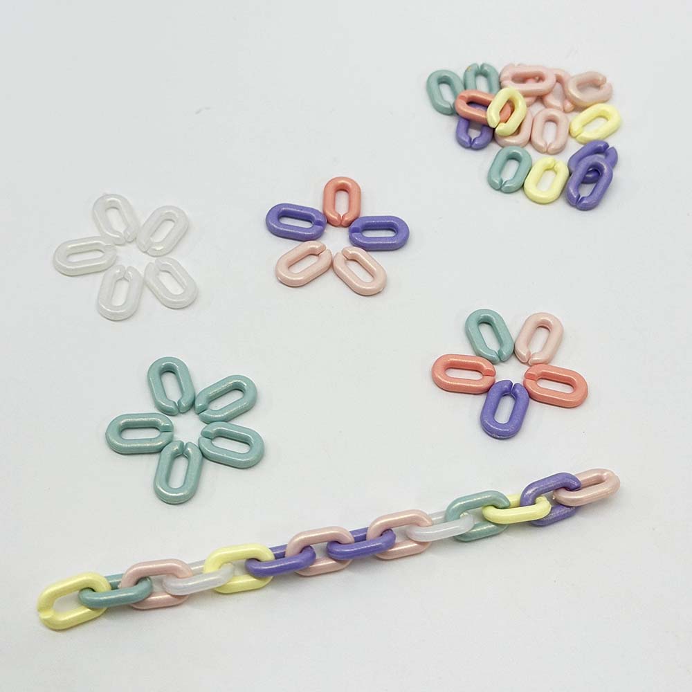 Fiasrel 100pcs Candy Color interlocking beads U-shaped Open Ring Assemblable Chain Links for Bracelet Necklace Earrings DIY Jewelry Making Small Business Supplies
