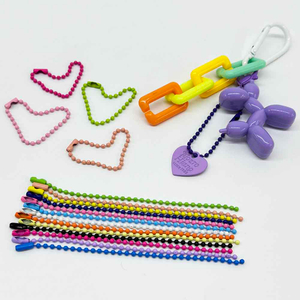 Fiasrel 10/50/100pcs Iron Ball Chain Colorful Bead Chains Connector Clasp Metal Hanging Chains for Jewelry Making Supplies Necklace Earring Bracelet Findings DIY Craft Accessories