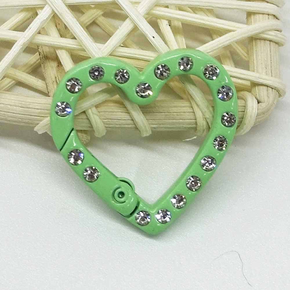 Fiasrel 10pcs Multicolor Metal Glossy Keychain Link Heart-shaped Keychain Spring Keyring Trigger Clasp for Crafts DIY Keychain Jewelry Key Ring Holder Making Supplies Accessories