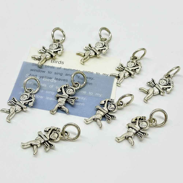 Fiasrel 20pcs Angel Cupid Charms Retro Alloy Angel Pendant for Necklaces Bracelets Earrings Keychains Craft Supplies