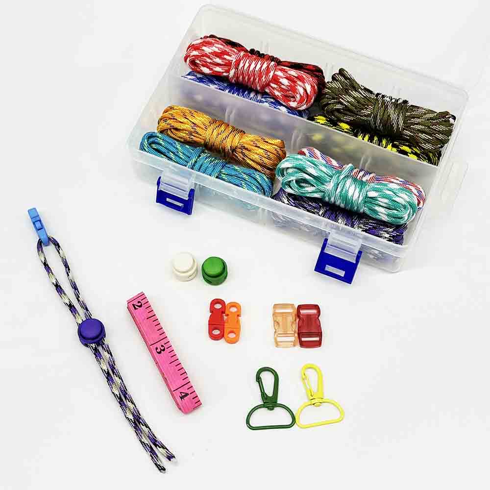 Fiasrel 1 set 12pcs Multicolor 4mm 7-Core Paracord Rope