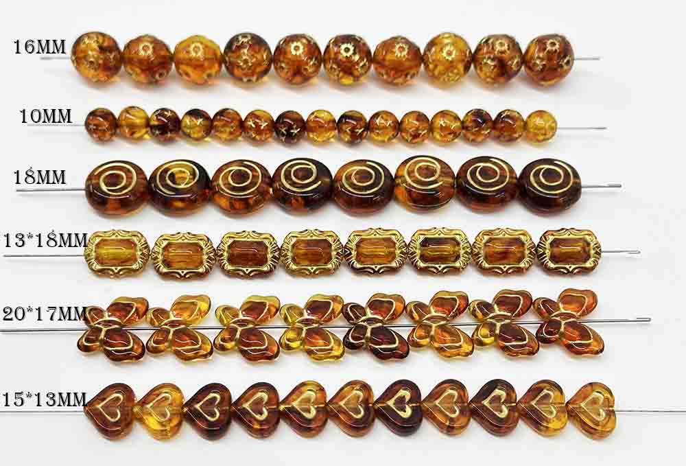 Fiasrel 20pcs Baroque Vintage Gilded Color Acrylic Butterfly Heart Mirror Blocks round Beads