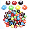 Fiasrel 20/50pcs Colorful Flat Round Beads Rainbow Candy Straight Hole Plated M Bean Acrylic Beads for DIY Jewelry Making Bracelet Phone Chain Handmade Craft Supplies