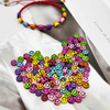 Fiasrel 100/200/300pcs 4*7mm Smiley Face Acrylic Beads Mixed Color Smile-Pattern Spacer Loose Acrylic Beads for Bracelets Necklace Earring Charms Jewelry Craft Handmade Making Supplies