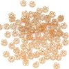 Fiasrel 200pcs/pack 8/10mm Golden Petal Bead Cap Bulk Tail Spacer Charm Beads for DIY Jewelry Making Bracelet Necklace Handmade Craft Supplies