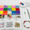 Fiasrel Flat Clay Beads Bracelet Making Kit with Pendant Elastic Strings Letter Beads and Tools for DIY Jewelry Bracelets Necklace Ornaments Craft Making 