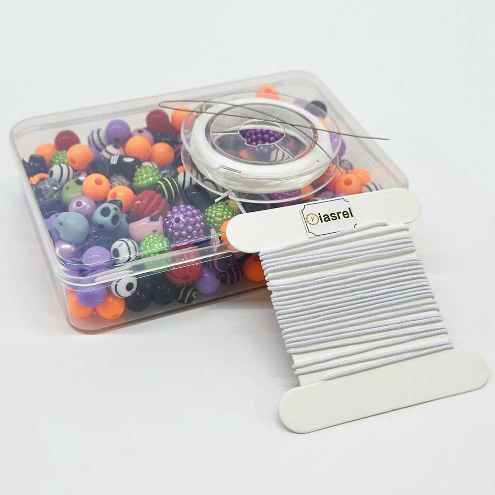 Fiasrel Halloween Soft Clay Beaded DIY Material Pack Clay Beads Kit for Bracelet Jewelry Making