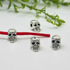 Fiasrel 10/20/50pcs Zinc Alloy Vintage Halloween Silvery Skull Beads for DIY Jewelry Making Bracelet Necklace Supplies