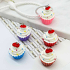 Fiasrel 10pcs 25*32mm Resin Simulation Dessert Jewelry Sweet Cake Cupcake Pendant Charms for DIY Handmade Jewelry Making Keychains Supplies