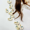 Fiasrel 20pcs Shell Pendant Charms Natural Evil Eye Cowrie Seashell Beads for Jewelry Making Bracelet Necklace Earring DIY Accessories