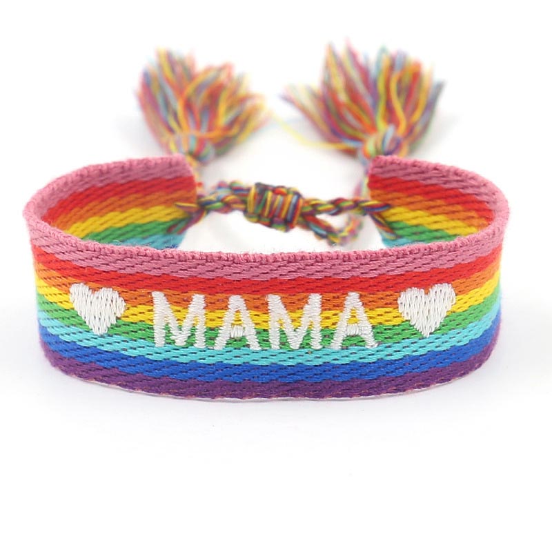 Fiasrel Ribbon Bracelet MAMA Friendship Woven Bracelet