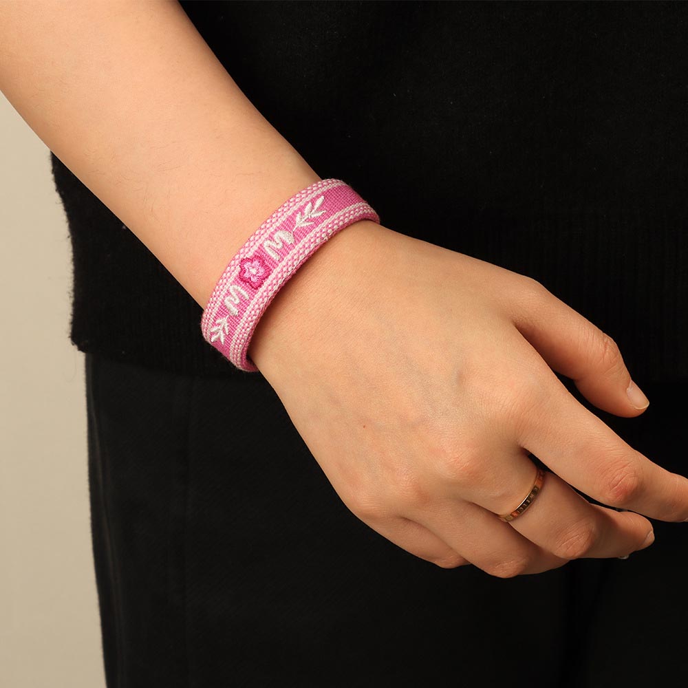 Fiasrel Personalized Handmade Woven Friendship Bracelet with Words MAMA