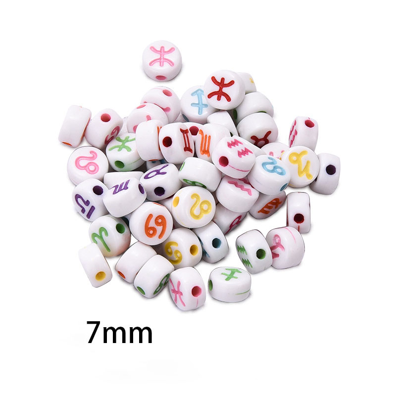 Fiasrel 7*4mm Zodiac Acrylic Beads for Jewelry Making – DIY Beads for Bracelets & Necklaces