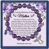 Fiasrel Mother's Day Mom Gift Angel Pendant Bracelet Amethyst Bracelet Obsidian Agate Stone Beads Cards Bracelet 