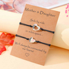 Fiasrel Creative Bracelets Gift for Mother Day Heart Pendant Hand Wove Bracelets