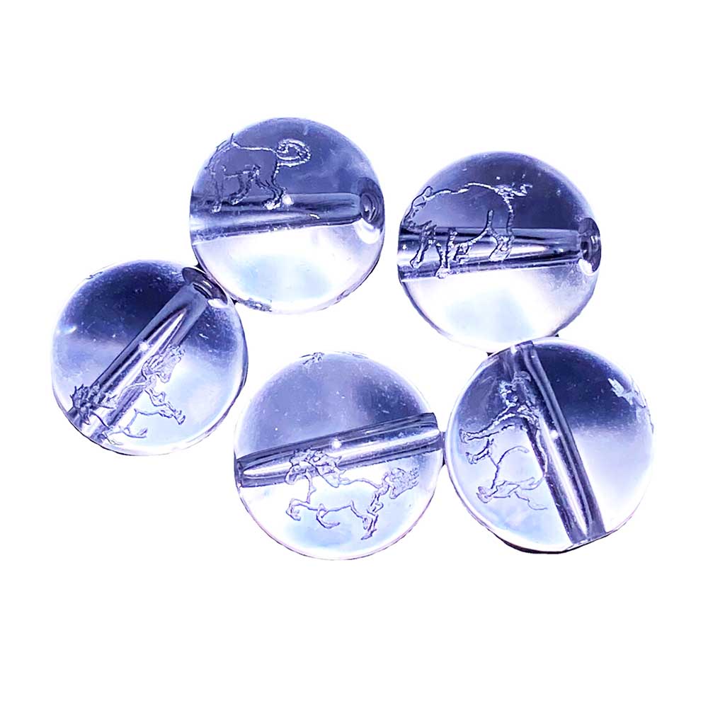 Fiasrel Natural White Crystal Beads | Triple Harmony Zodiac Compatibility Beads | Loose Charm Beads for DIY Bracelets & Jewelry