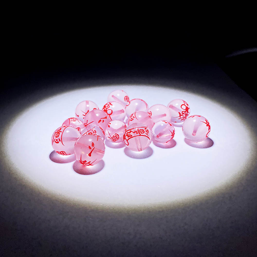 Fiasrel Natural Rose Quartz Affinity Beads | Taoist Union Blessing Loose Beads | Love Charm Jewelry Supplies for Bracelet Making