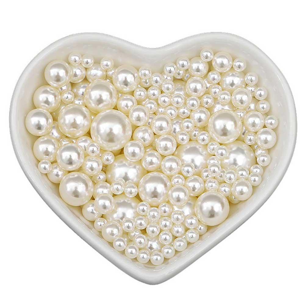 Fiasrel 3 - 10mm No Hole Colored Pearl Bracelet Round Beads for DIY Craft Jewelry Making Supplies