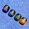 Fiasrel Zhaxi Lhamo Carved Beads - Gold Foil Tibetan Barrel Beads for Waist Prayer Mala DIY Multicolor Sacred Jewelry Components