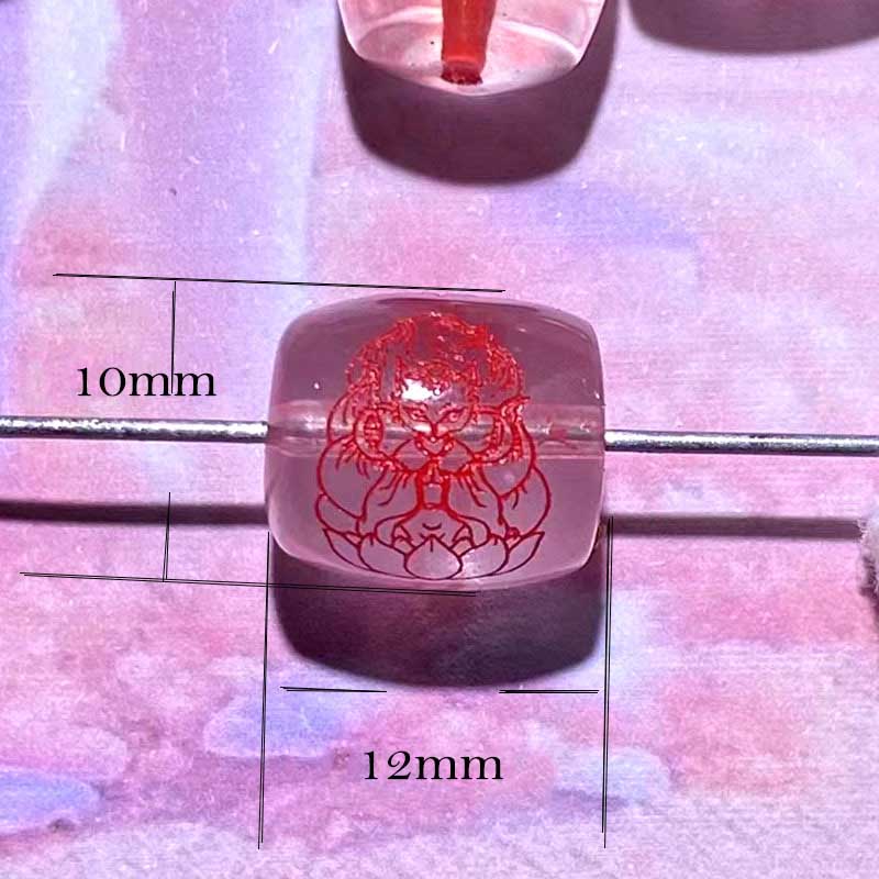 Fiasrel Rose Quartz Nine-Tailed Fox Beads – Kitsune Jewelry Accessories & Loose Barrel Beads