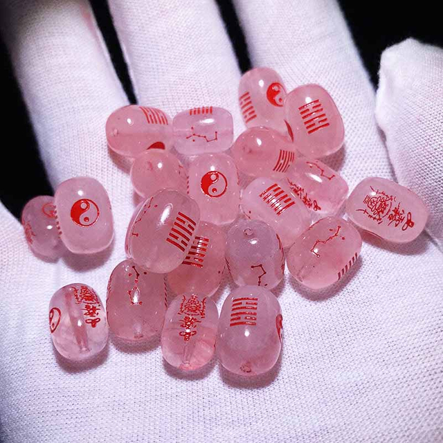 Fiasrel Authentic Li Fire Feng Shui Beads - Purple Barrel Bead Set with Custom Engravings for Energy Bracelets