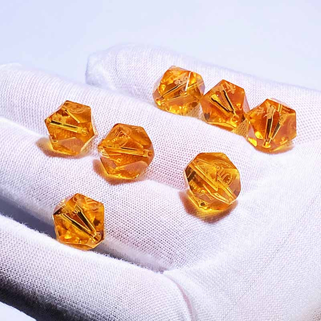 Fiasrel Yellow Jambhala Crystal Beads Accessories - Freeform Faceted Engraved Beads for Bracelet Making, DIY Jewelry Components