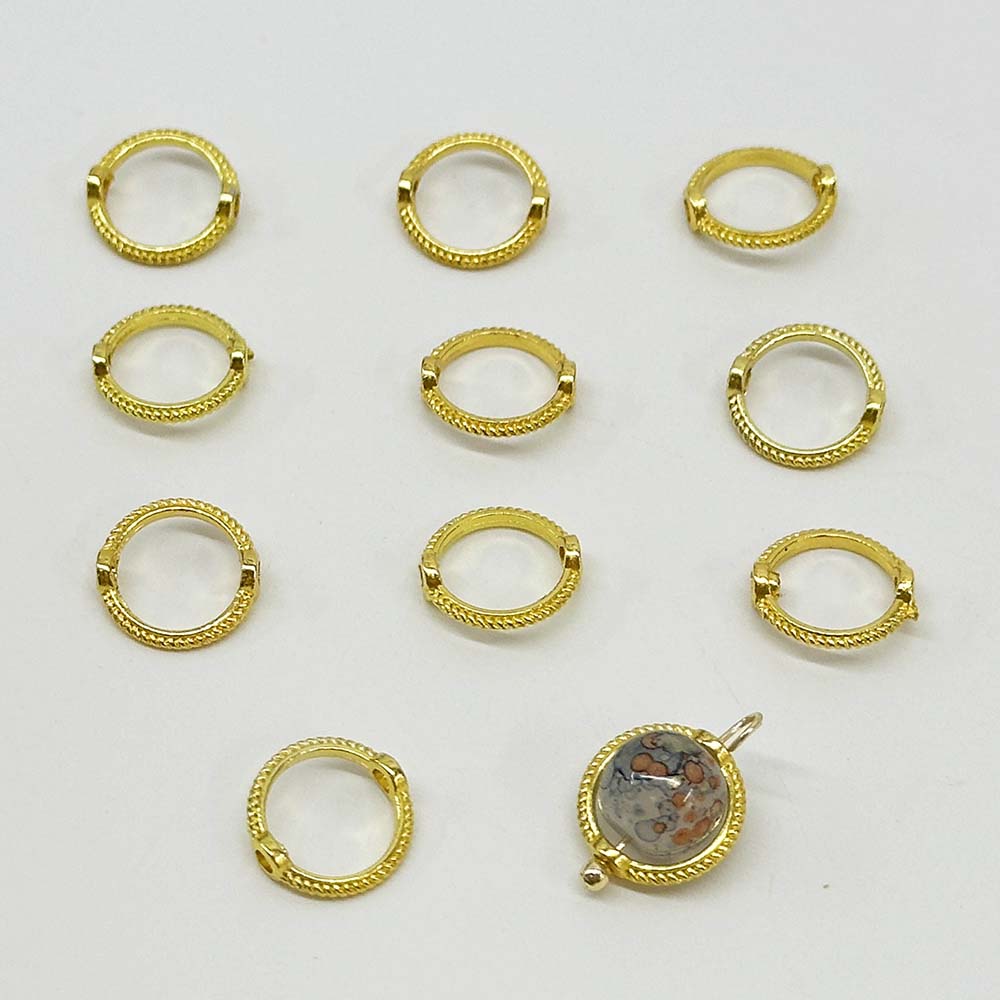 Fiasrel 50/200pcs 8/10mm Silvery Golden Ring Bead Frame Oval Spacer Bead Connectors for DIY Necklace Bracelet Earrings Charms Jewelry Making Supplies