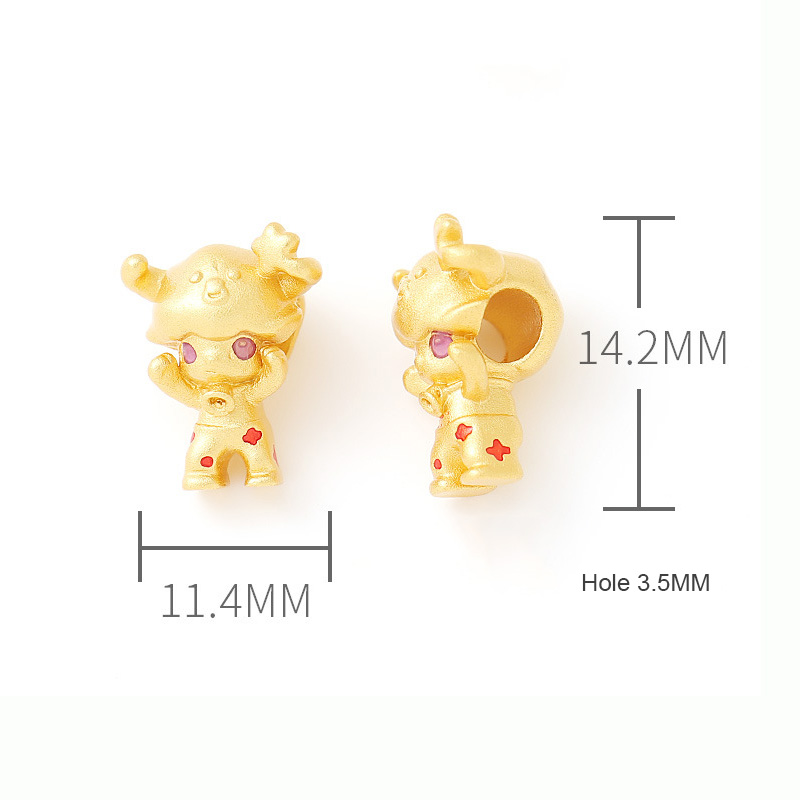 fiasrel 1bundle Sweet 12 Zodiac Gold-Filled Beaded Charms - High Color Retention DIY Bracelet Making 