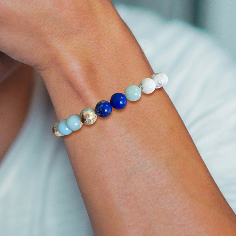 fiasrel 1bundle Solar System Bracelet Set - 8 Planet Gemstone Beads with Astronomical Charms 