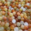 fiasrel 1bundle Natural Golden Silk Jade Loose Beads Handmade DIY Beading Supplies for Bracelets 