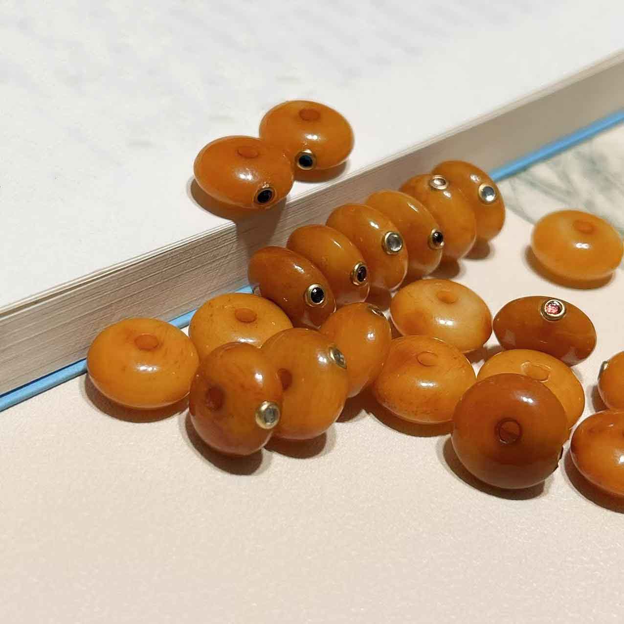 fiasrel Handmade Yak Bone Spacer Beads with Tibetan Silver Inlays – Boho Jewelry Supplies